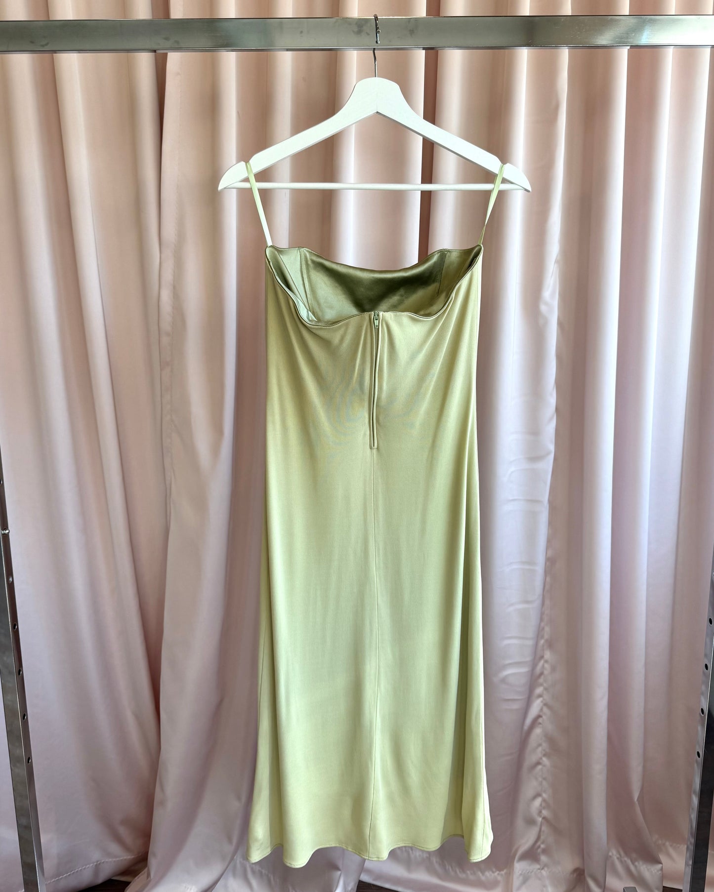 Maria Bianca Nero Strapless Pale Lime Midi Dress