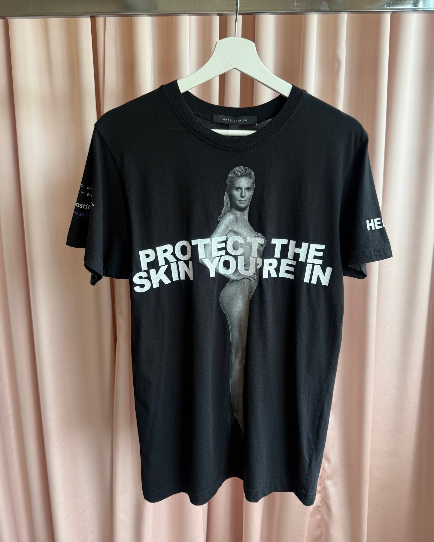 Marc Jacobs "Protect The Skin You're In" Heidi Klum Black T-Shirt