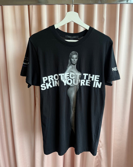 Marc Jacobs "Protect The Skin You're In" Heidi Klum Black T-Shirt