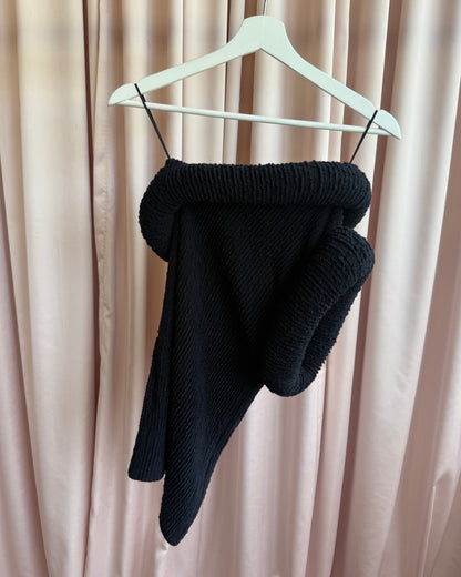 Acne Studios NWT Black Padded Bouclé-Knit Top