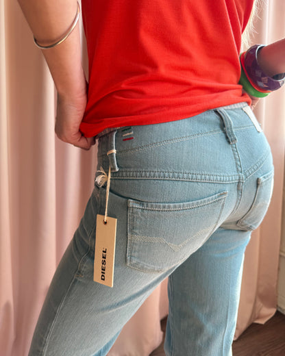 Diesel Deadstock "Melty" Light Wash Low Rise Flare Denim