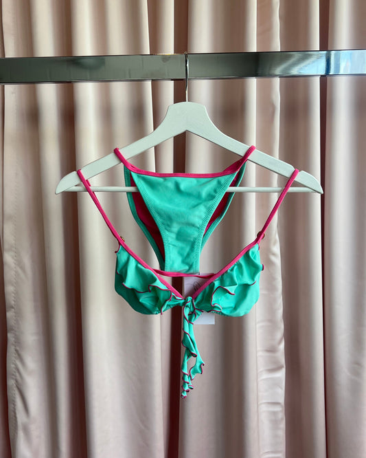 Teal & Pink Ruffle Bikini
