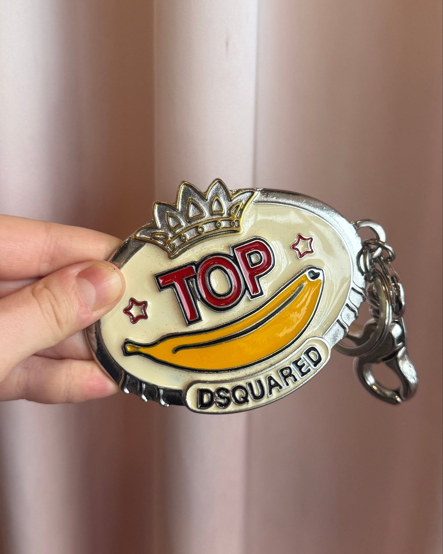 Dsquared² "Top" Banana Engraved Metal Keychain