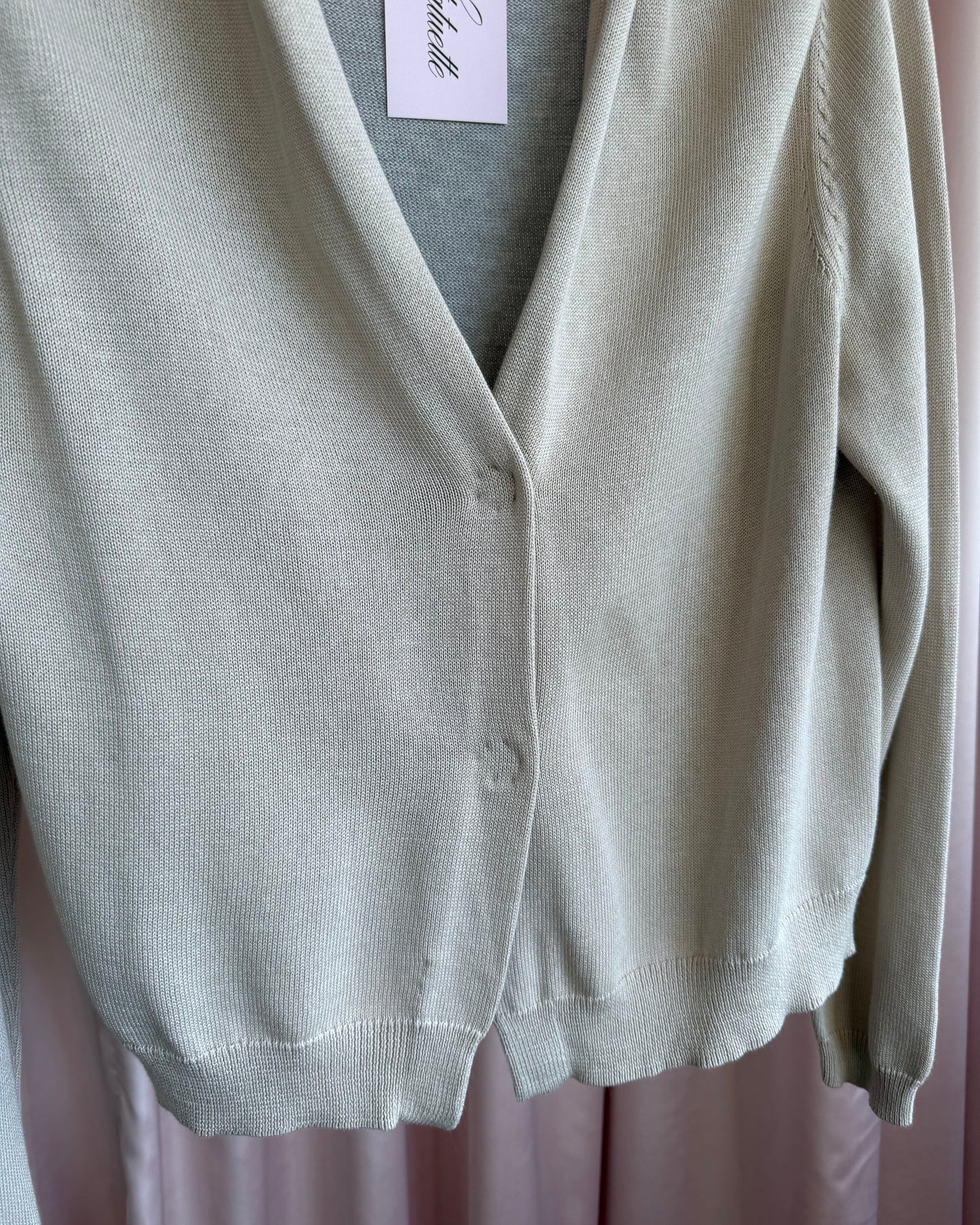 Y's for living Beige & Grey Low Cut Knit Cardigan