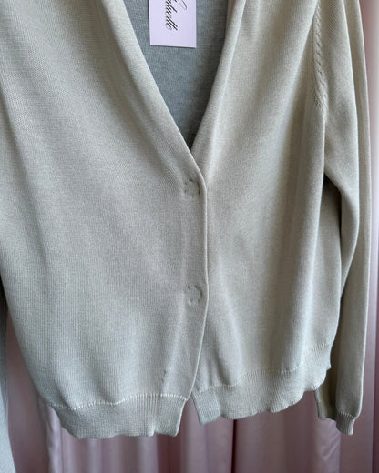 Y's for living Beige & Grey Low Cut Knit Cardigan