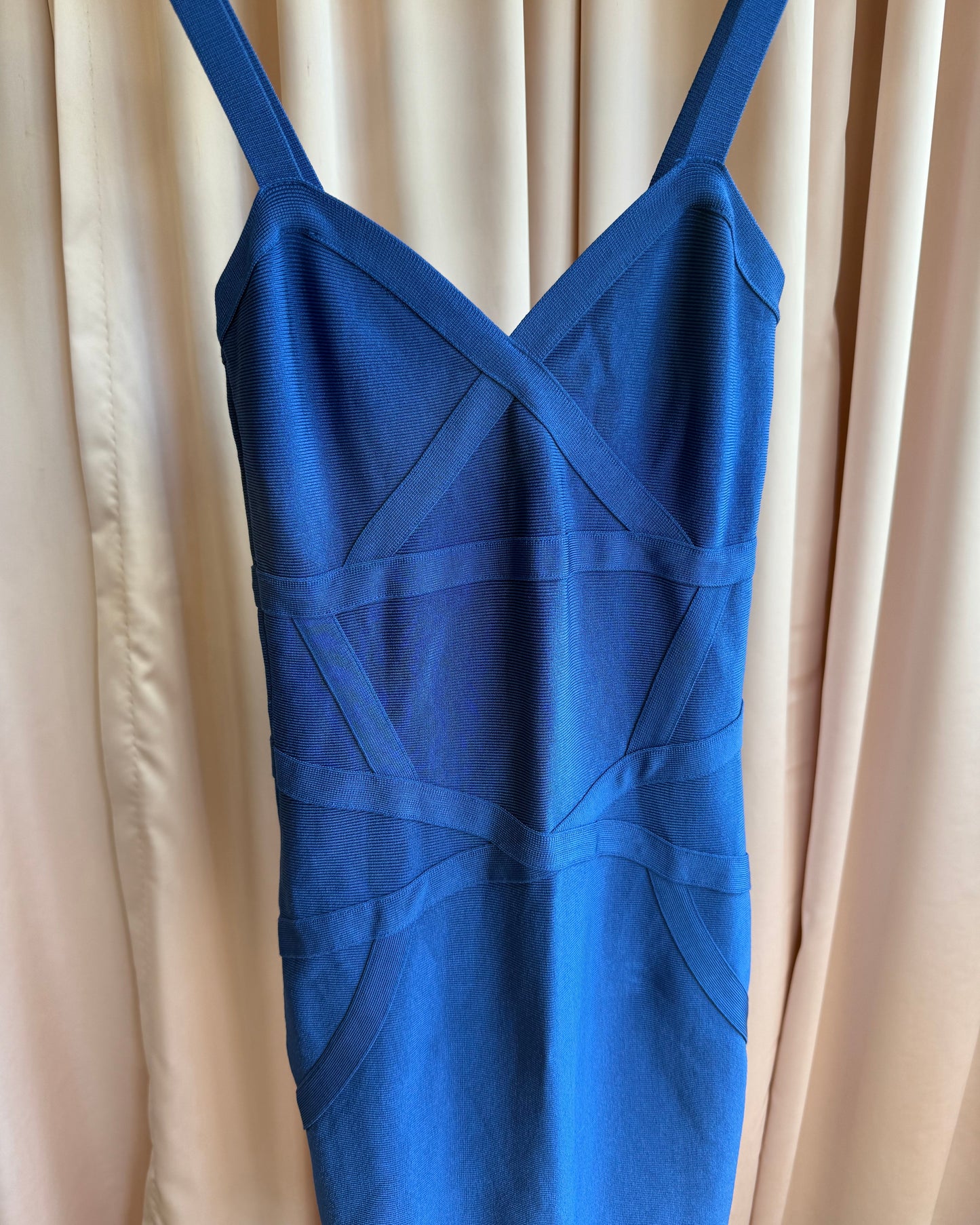 Bebe Cobalt Blue Sleeveless Bodycon Bandage Dress