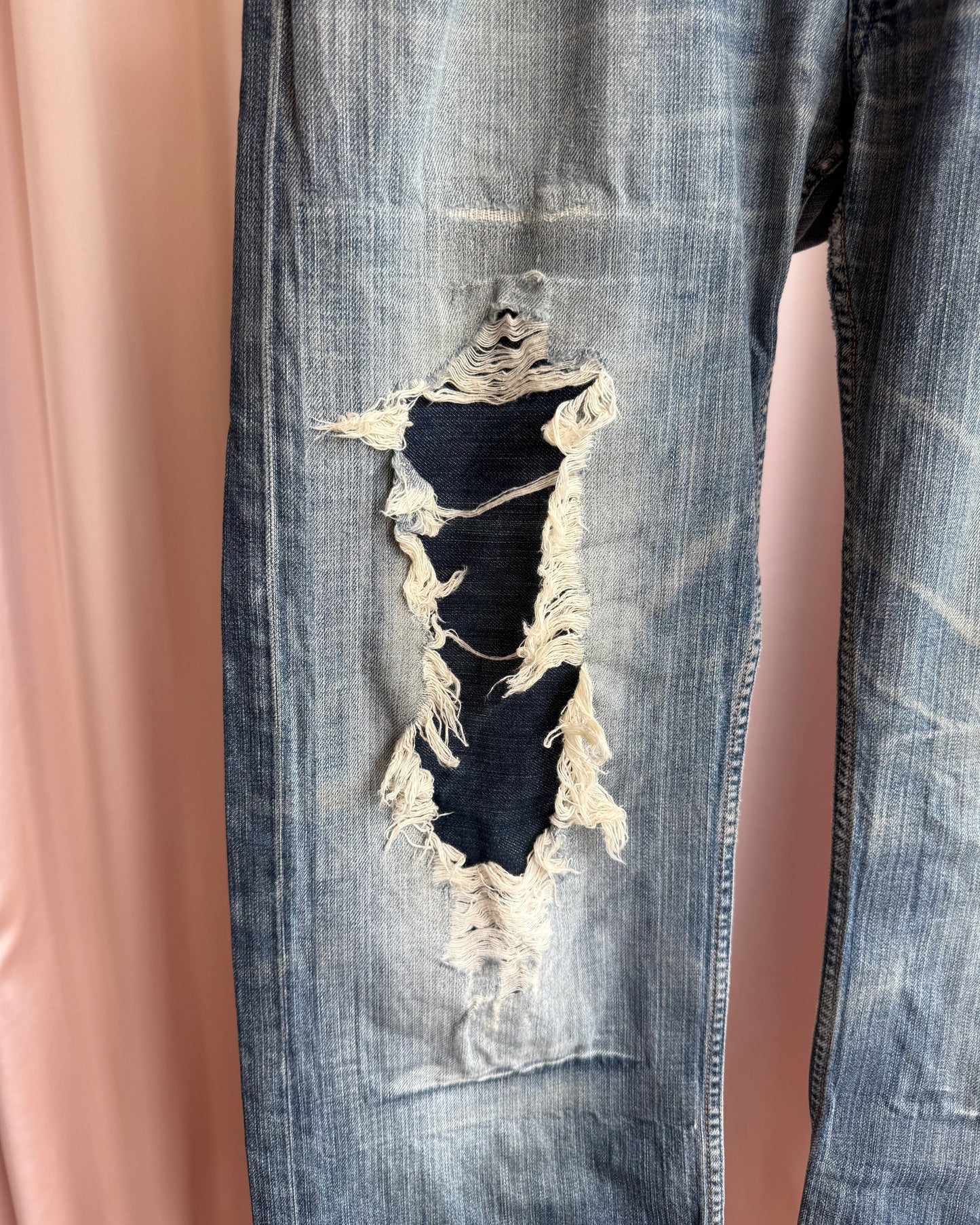 Diesel "Levan" Distressed Straight Leg Denim