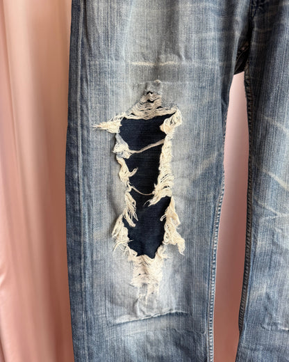 Diesel "Levan" Distressed Straight Leg Denim