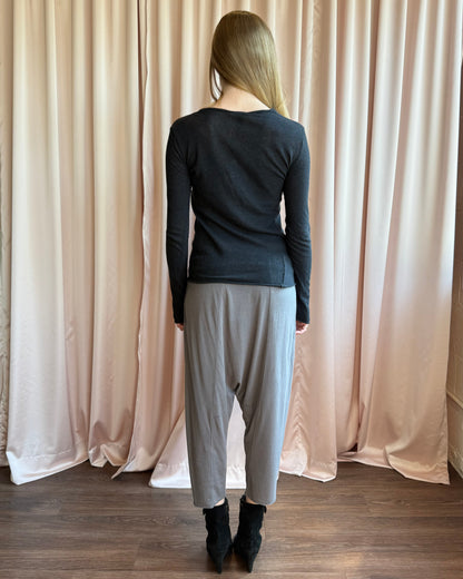 Rick Owens Lilies Grey Drop Crotch Cropped Joggers