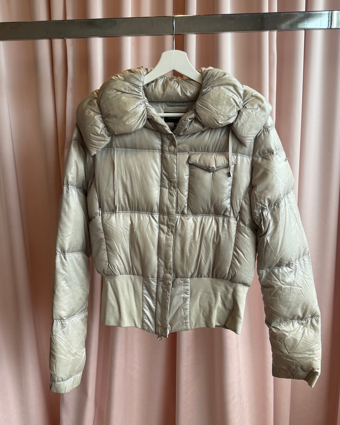 Patrizia Pepe Grey Goose Down Puffer Jacket