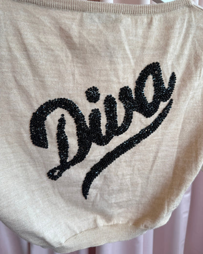 Moschino Cheap & Chic "Diva" Cropped Wool Cardigan