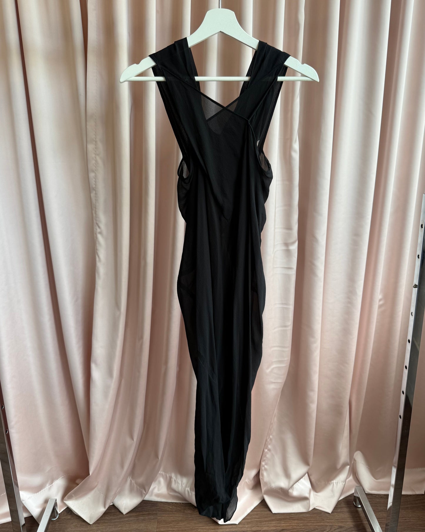 Rick Owens S/S 12 Naska Black Sleeveless Draped Dress