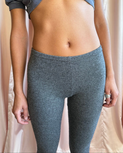 Italian Brand Cashmere Blend Grey Knit Leggings