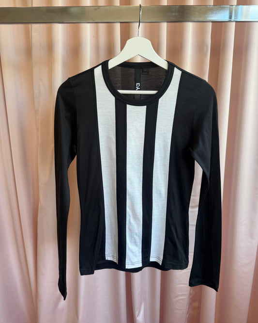 Y-3 Yohji Yamamoto x Adidas S/S 2007 Triple Stripe Black Long Sleeve Top