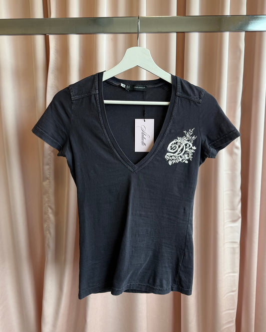 Dsquared² F/W 2009 Faded Black V-Neck T-Shirt