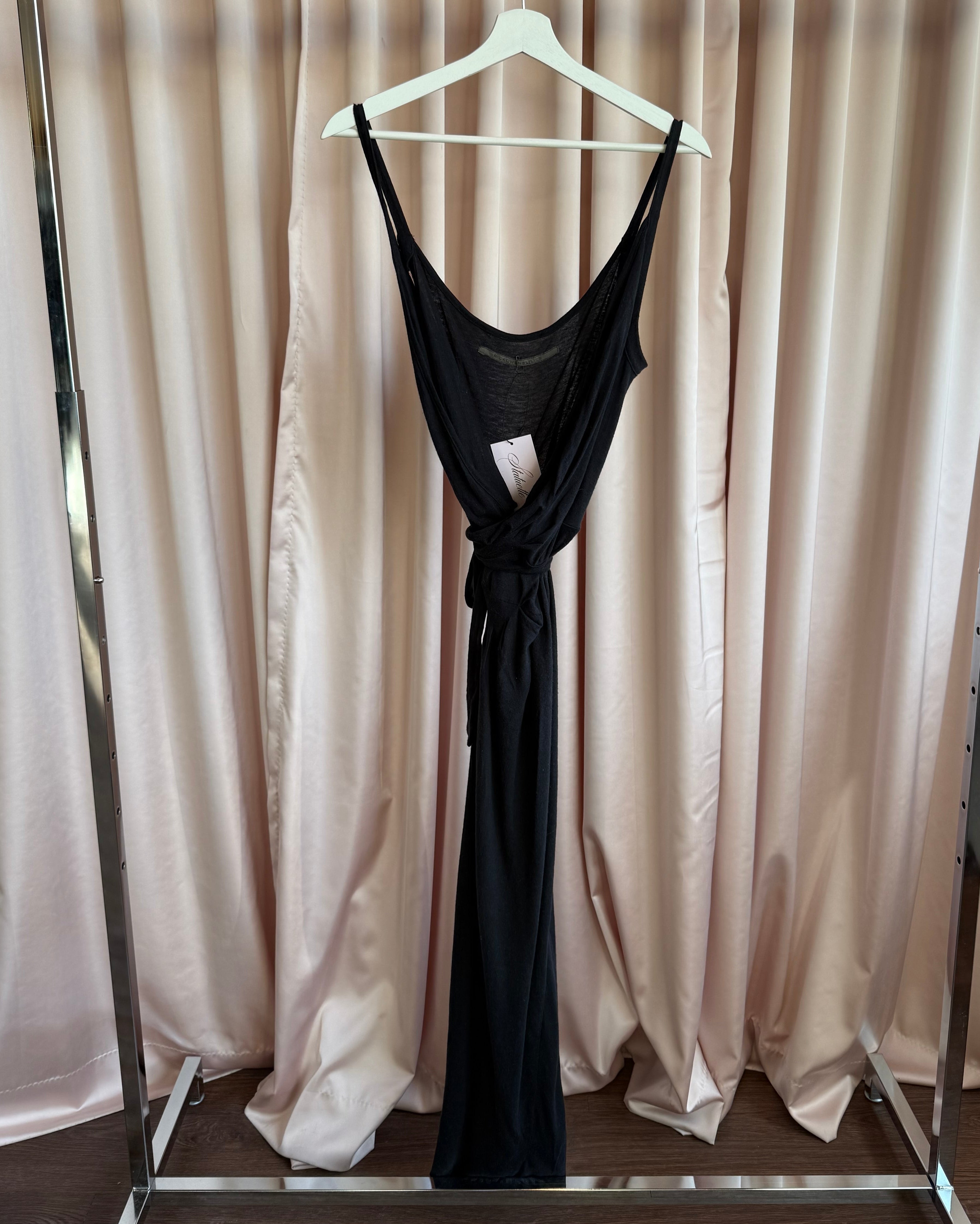 Rick Owens Lilies Olmar & Mirta Era Black Low Cut Sleeveless Wrap