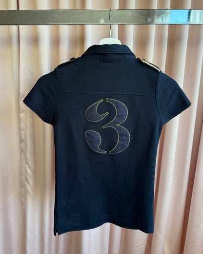 Japanese Brand Navy & Gold "3" Epaulet Polo Shirt