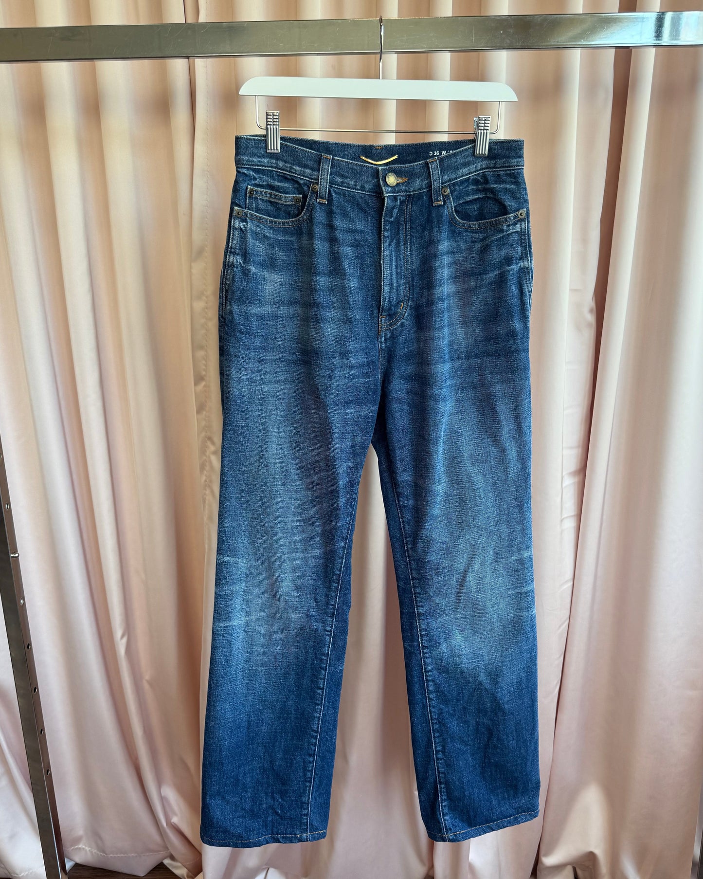 Saint Laurent 2021 90's High Waist Blue Denim