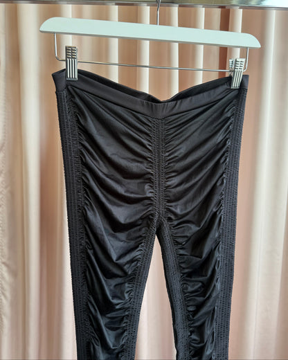 Australian Brand Black Stretchy Shirred Leggings