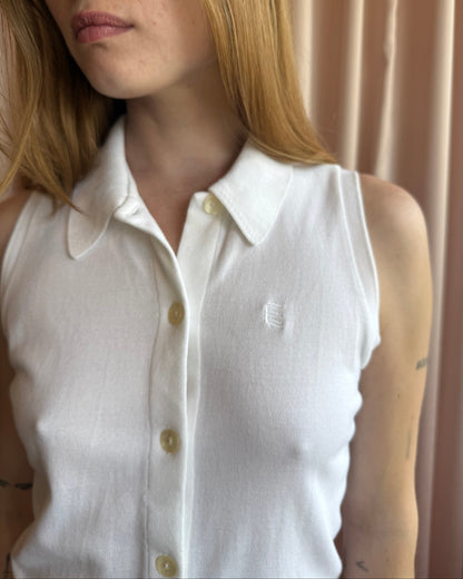 Escada Sport Sleeveless Polo White Mini Dress
