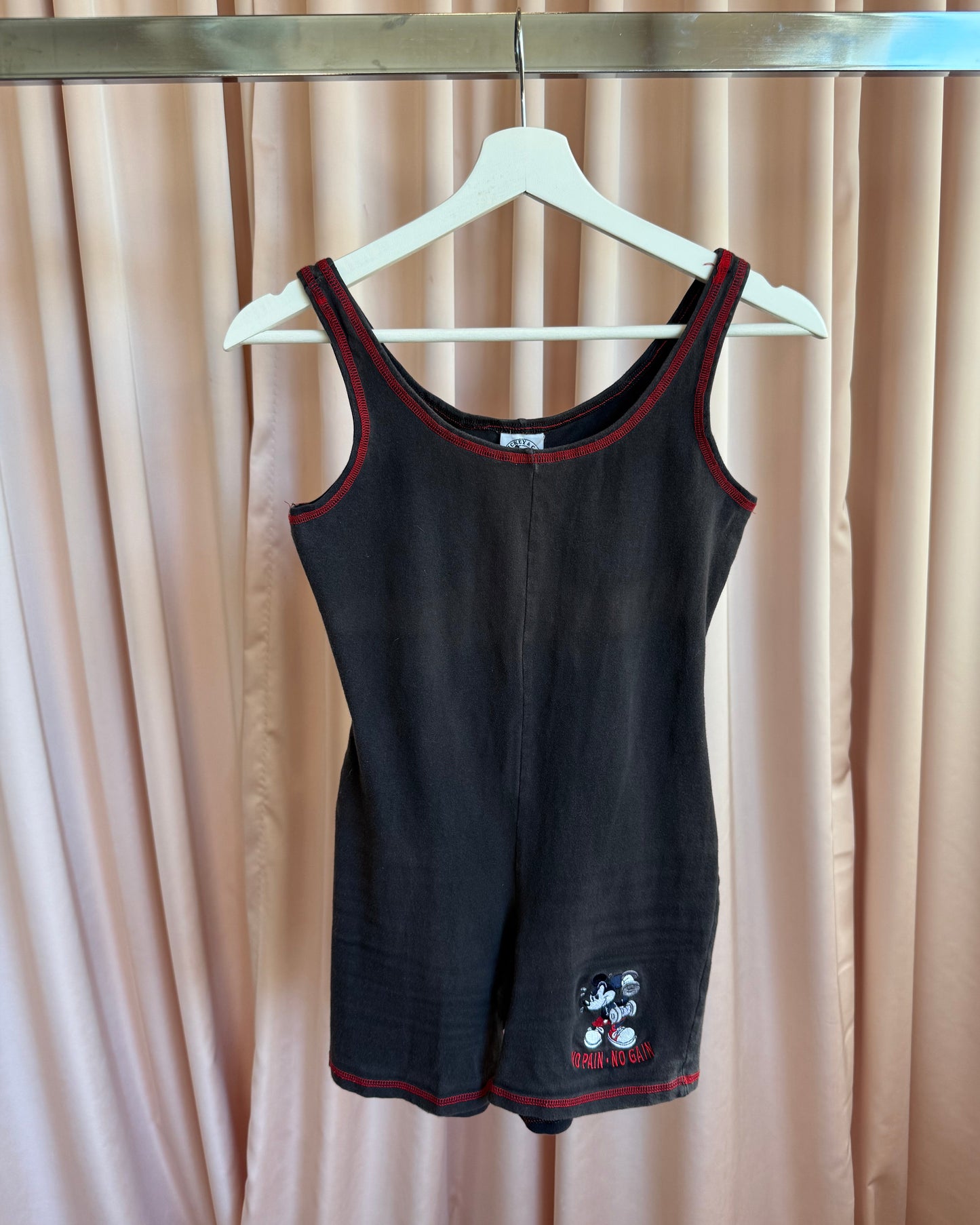 1990's Mickey Mouse Embroidered Workout Romper