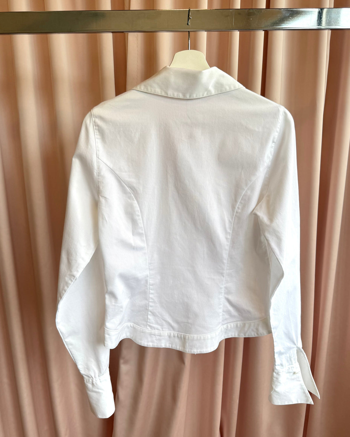 Anne Fontaine White Cotton Button Up Collared Sabrina Blouse