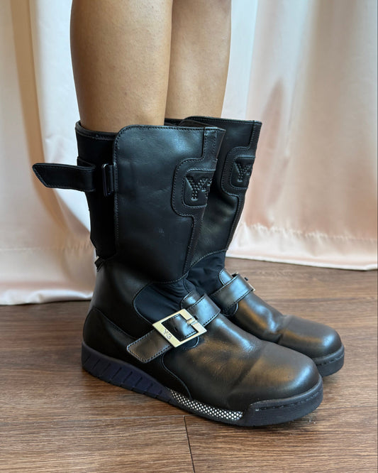 Y-3 F/W 2004 Triple Stripe Motorcycle Boots