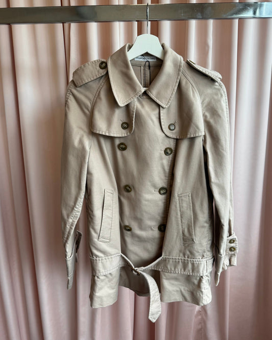 Tsumori Chisato Khaki Cotton Short Trench Peacoat