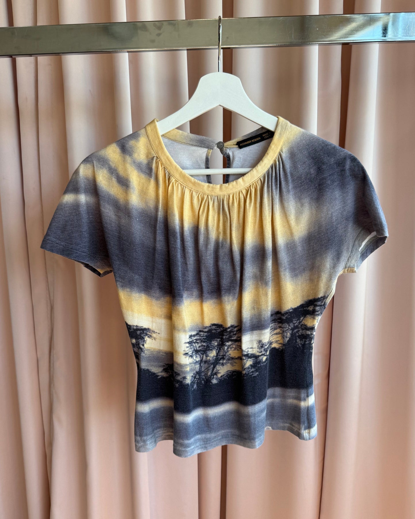 Alexander McQueen 1997-2002 Sunset Landscape Print Top