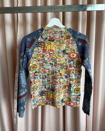 Hysteric Glamour 90's All Over Print Wool Angora Blend Cardigan