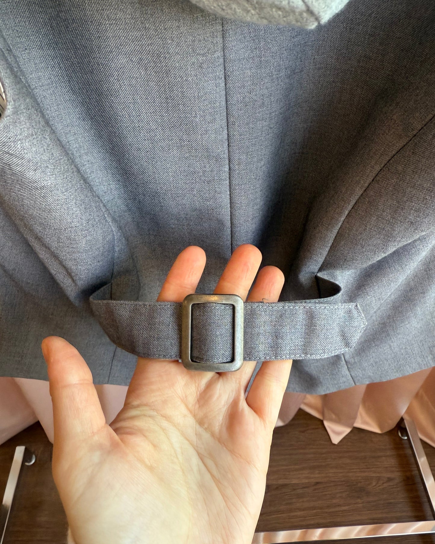 Japanese Brand Detachable Hood Grey Vest