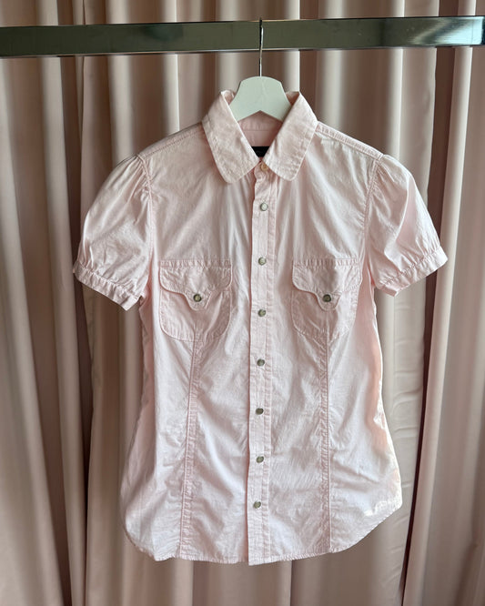 Dsquared² S/S 2006 Runway Baby Pink Western Short Sleeve Button Up Shirt