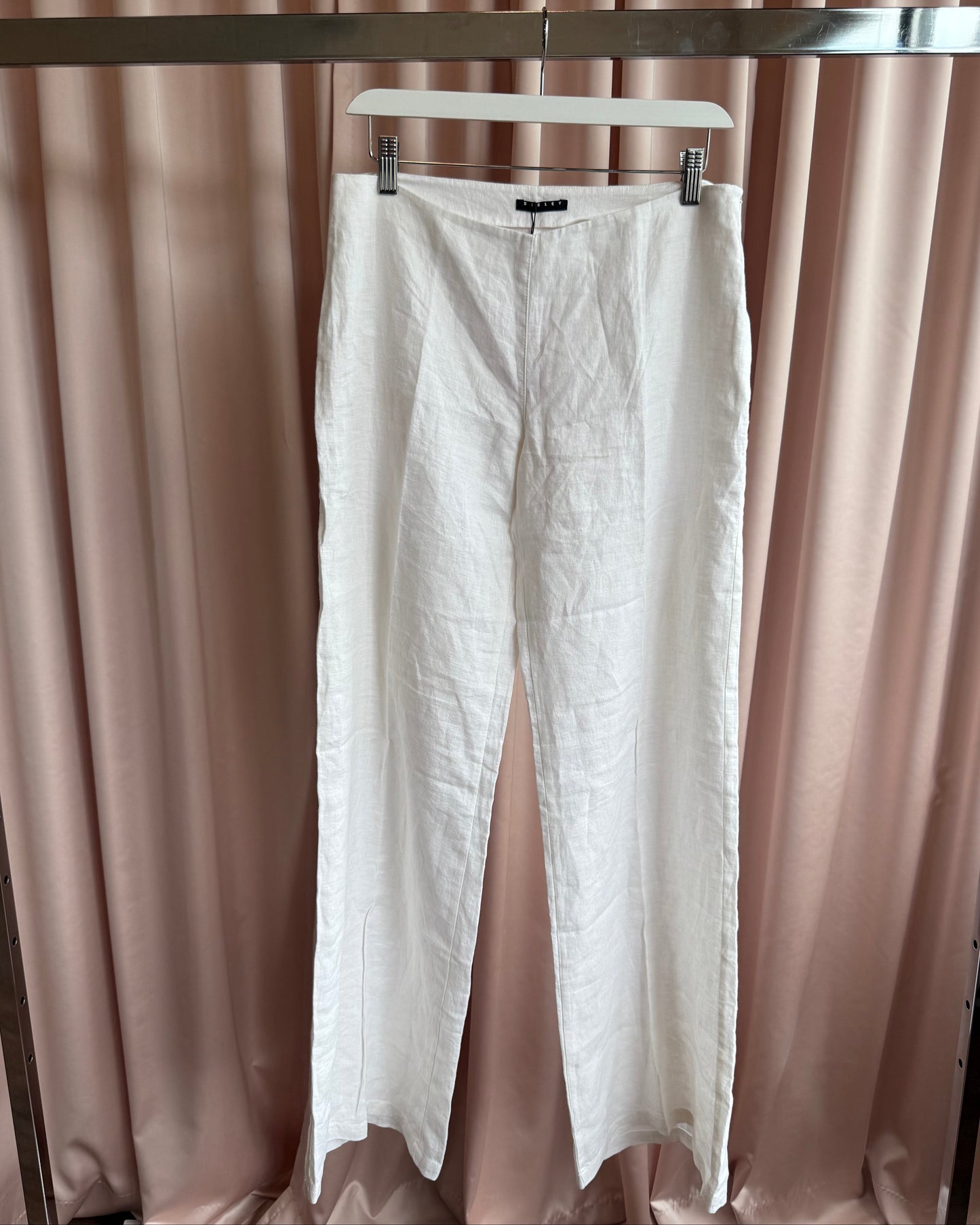 French Brand White 100% Linen Trousers