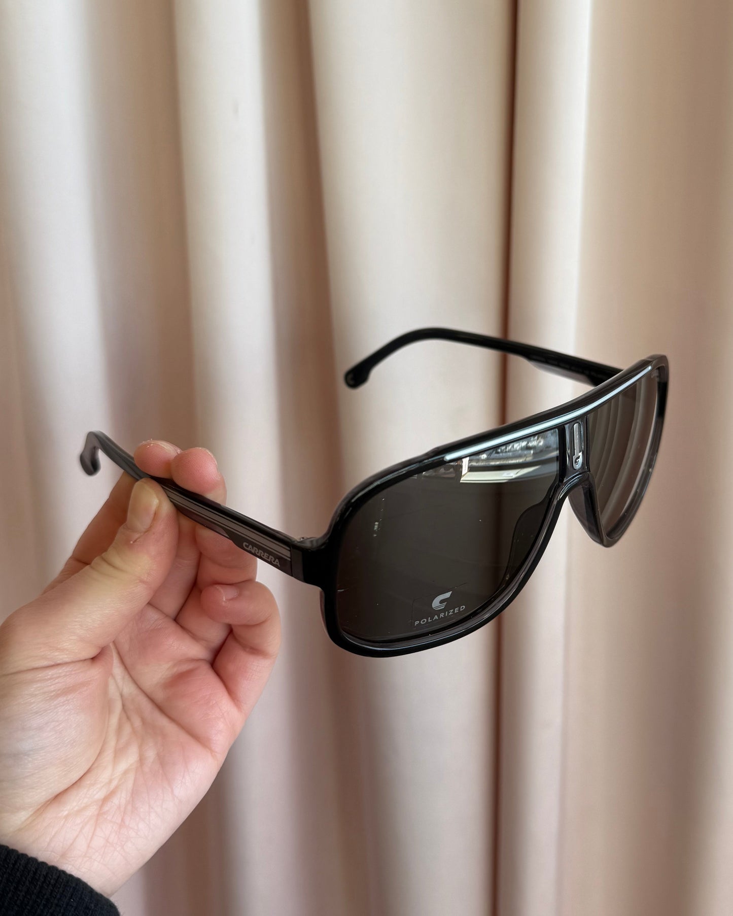 Carrera 1058/S Polarized Black Shield Sunglasses