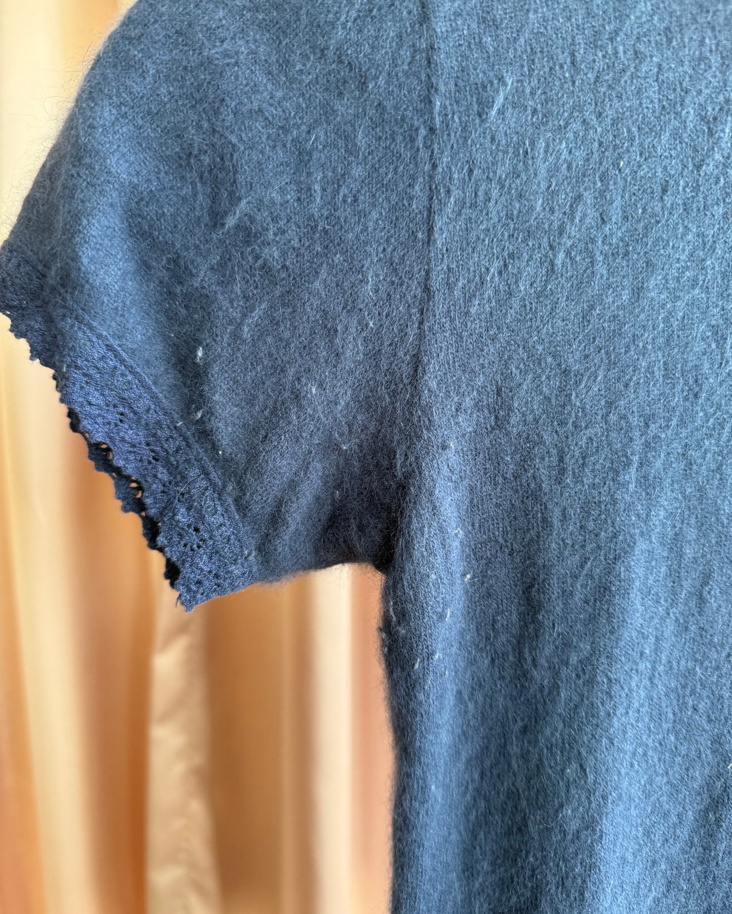 Hysterics Angora Blend Embroidered Skull Bunny Top