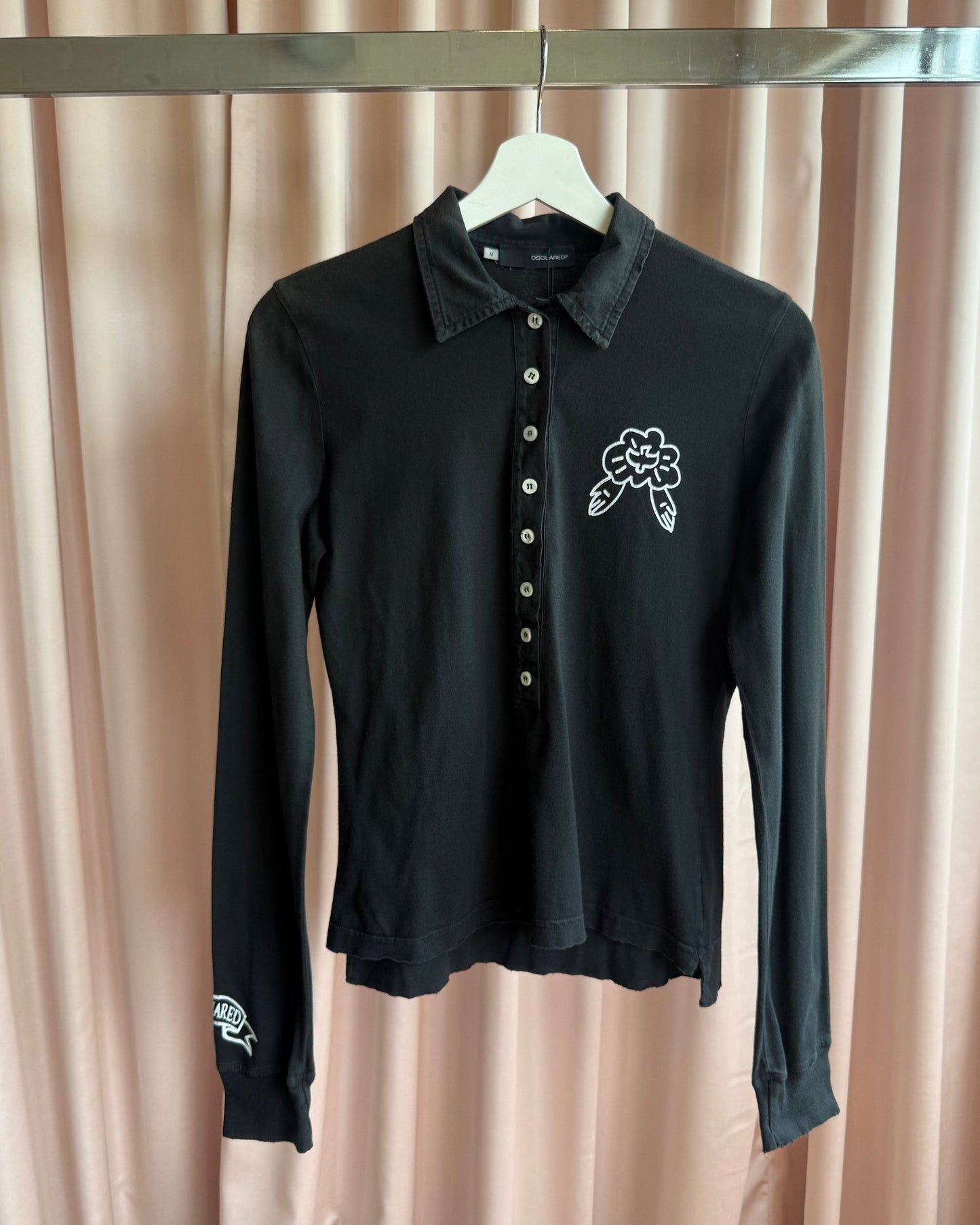 Dsquared² F/W 2005 Black Long Sleeve Polo Shirt