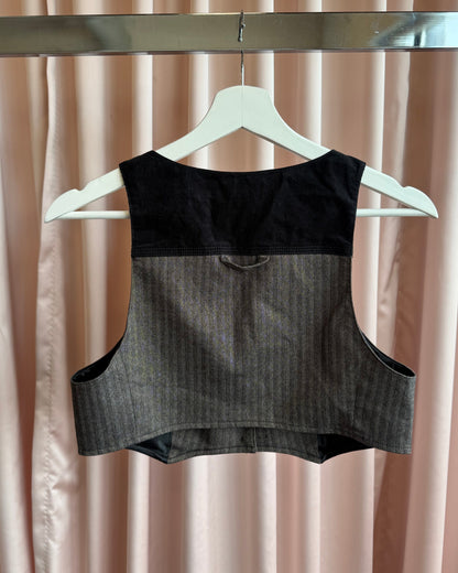 2000's Guess Ultra Cropped Herringbone Vest Top