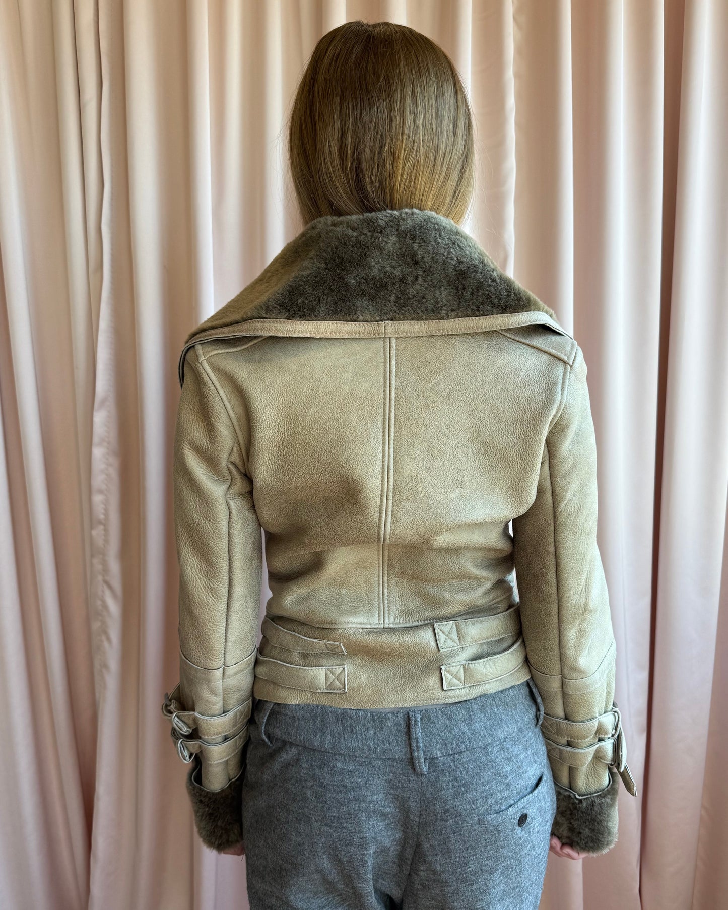 Japanese Brand Belted Shearling Jacket
