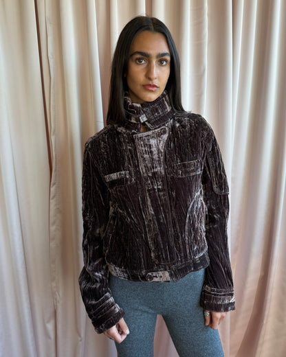 Japanese Brand Eggplant Purple Velour Jacket
