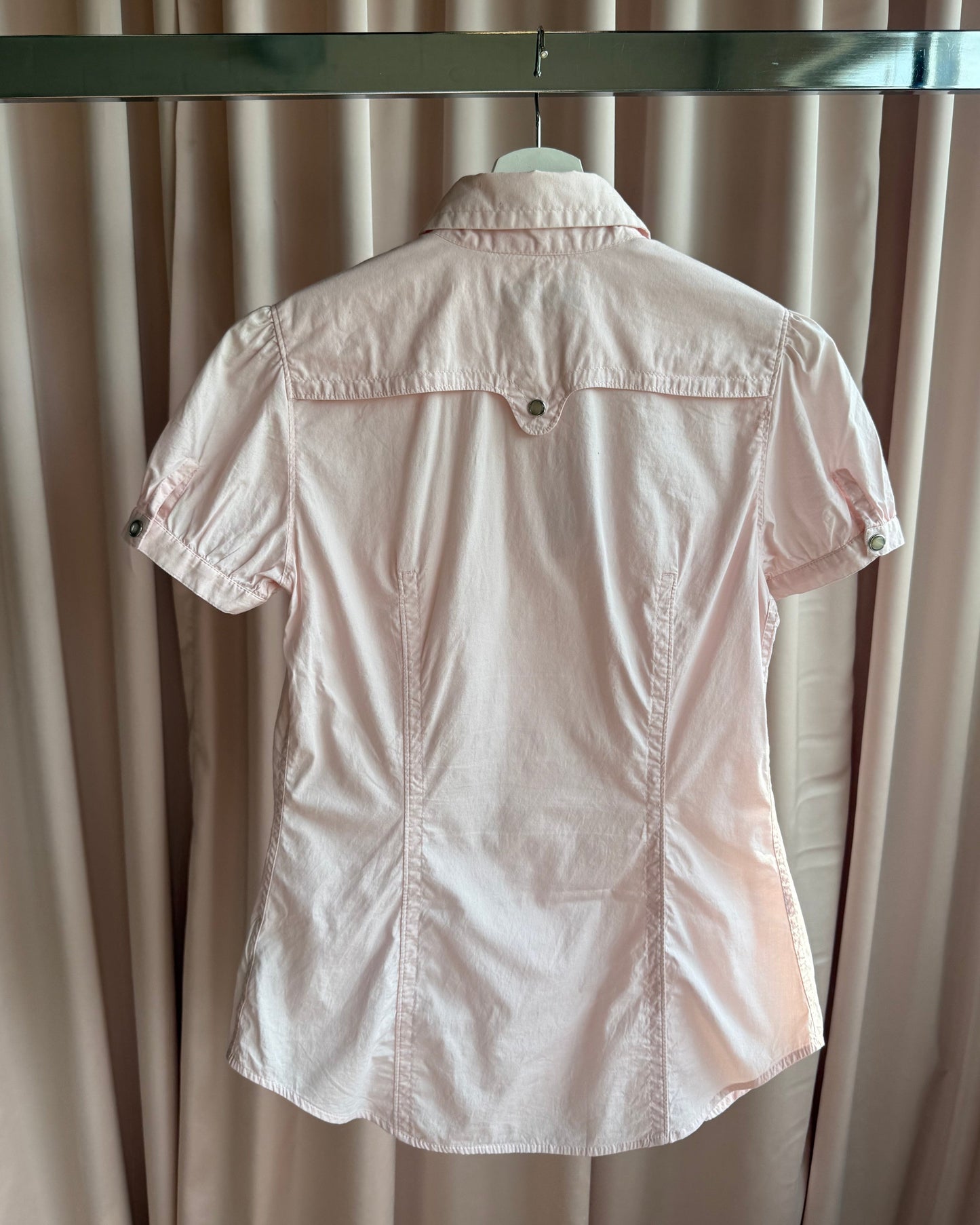 Dsquared² S/S 2006 Runway Baby Pink Western Short Sleeve Button Up Shirt