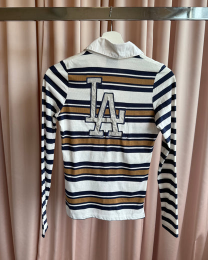 Japanese Brand x LA Dodgers Polo Long Sleeve Top