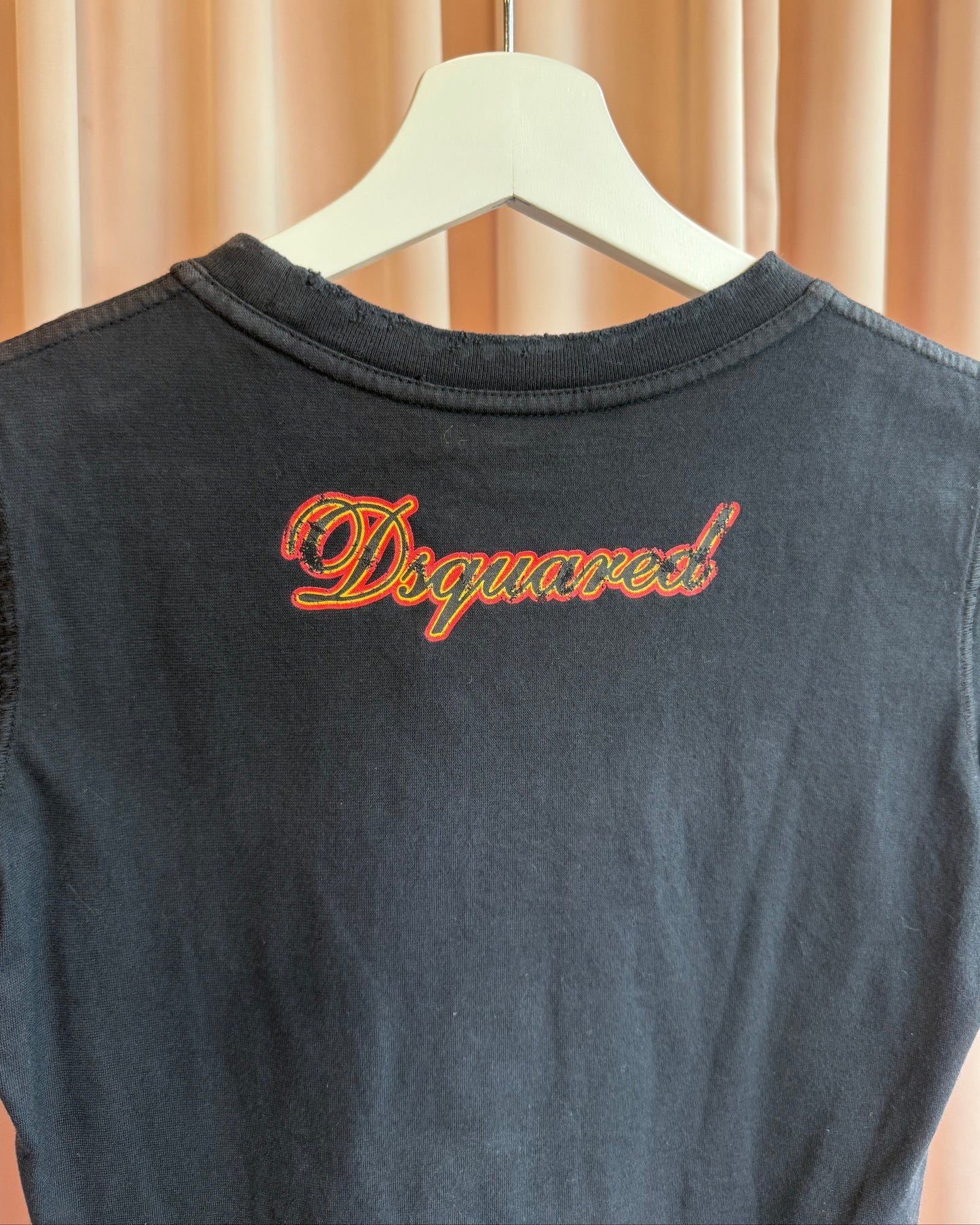 Dsquared² F/W 2004 "Take Off" Black Graphic T-Shirt