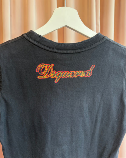 Dsquared² F/W 2004 "Take Off" Black Graphic T-Shirt
