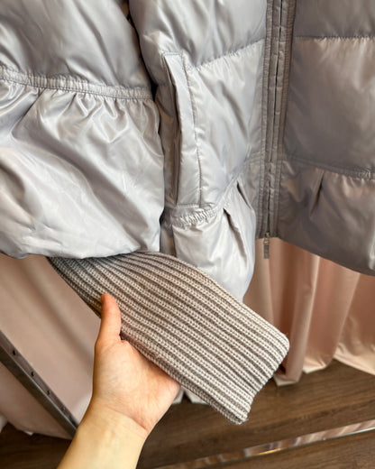 Italian Brand Lavender Knit Sleeve Puffer Jacket