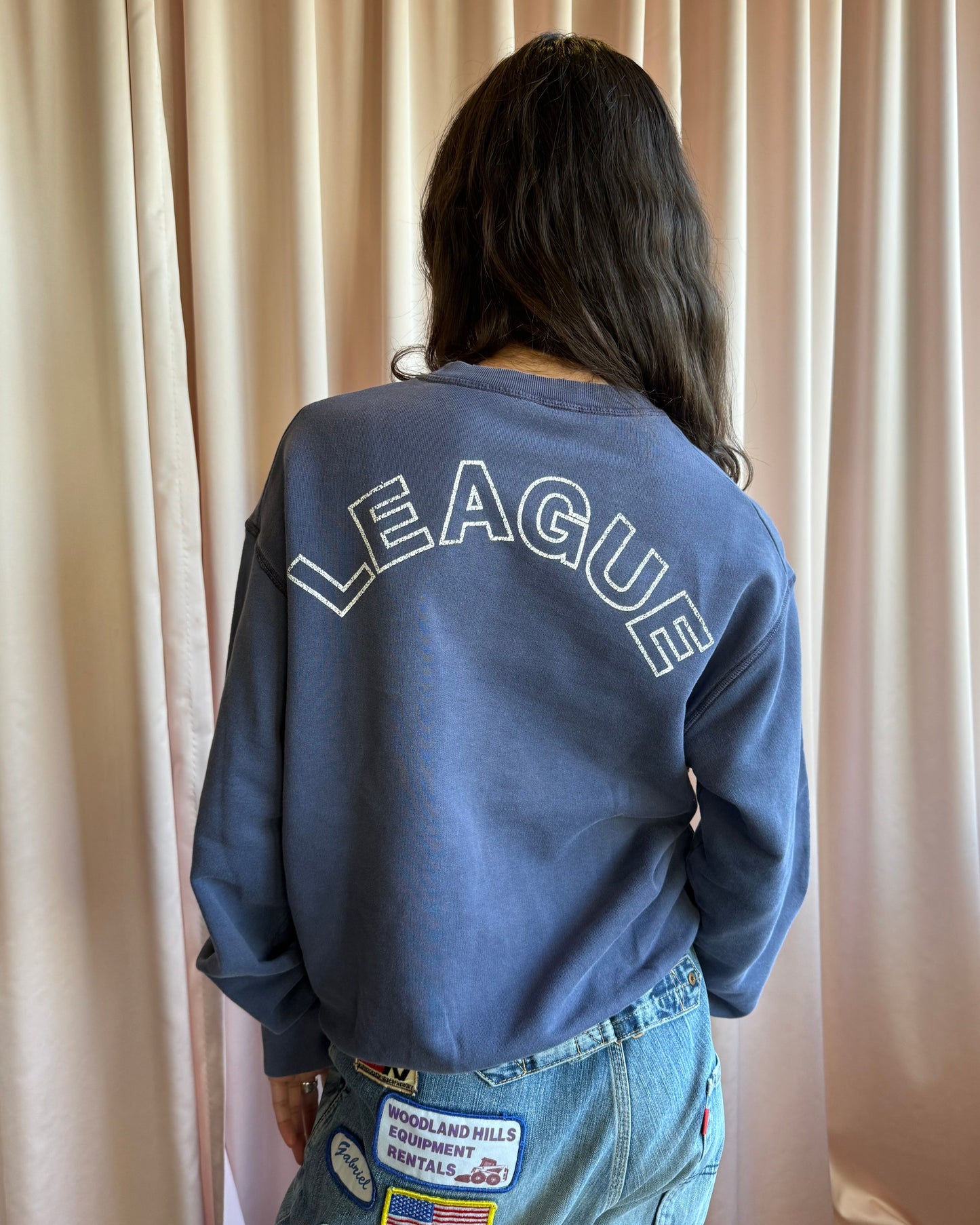Dsquared² “League” Spell Out Logo Patch Navy Sweatshirt