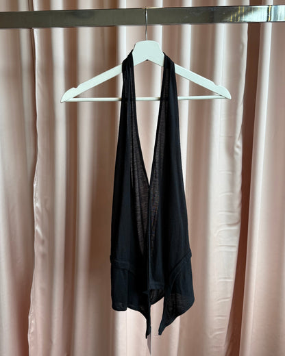 Rick Owens S/S 2007 Wishbone Black Halter Tank Top