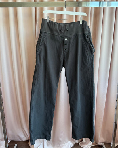 Kapital Dark Grey Cotton Drawstring Wide Pants
