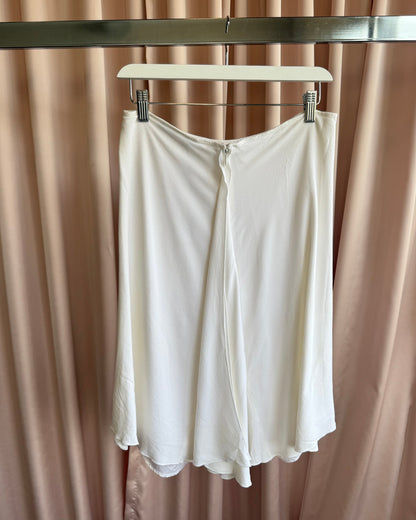 Twin-Set Simona Barbieri White Viscose Midi Skirt