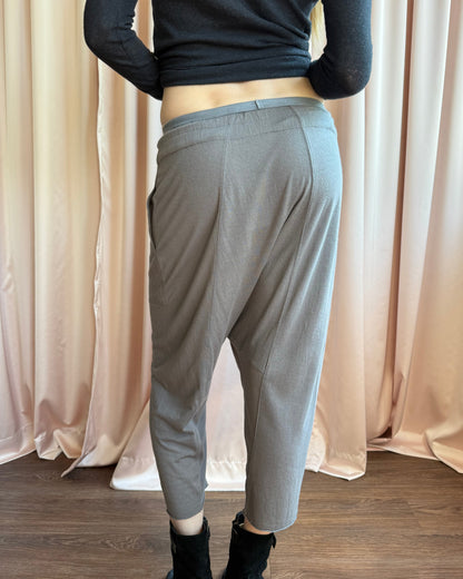 Rick Owens Lilies Grey Drop Crotch Cropped Joggers