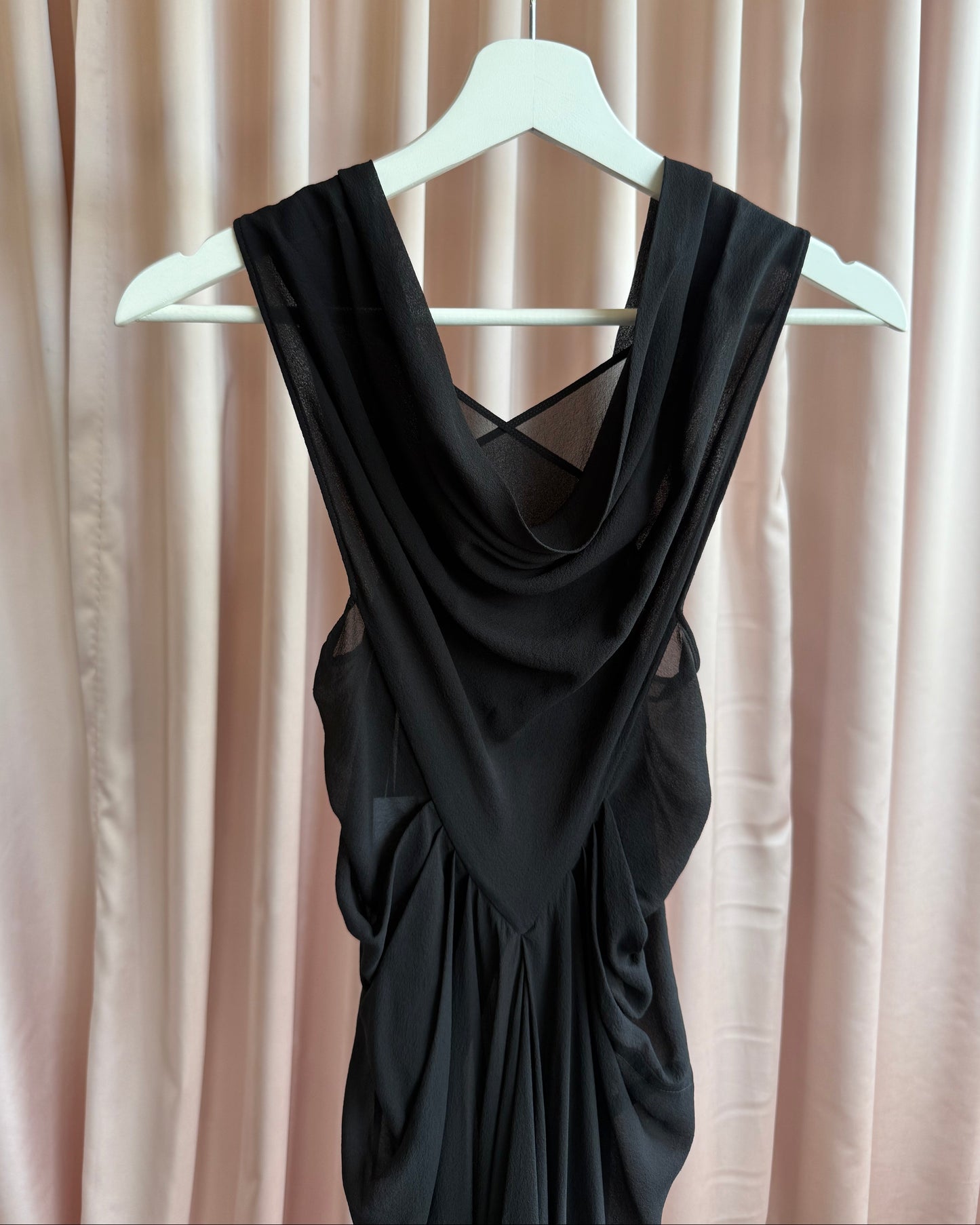 Rick Owens S/S 12 Naska Black Sleeveless Draped Dress